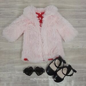 Disney ILY 4ever 18" Minnie Mouse Pink‎ Fur Coat, Heart Sunglasses & Mary Janes